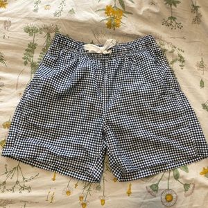 Blue gingham swim shorts M